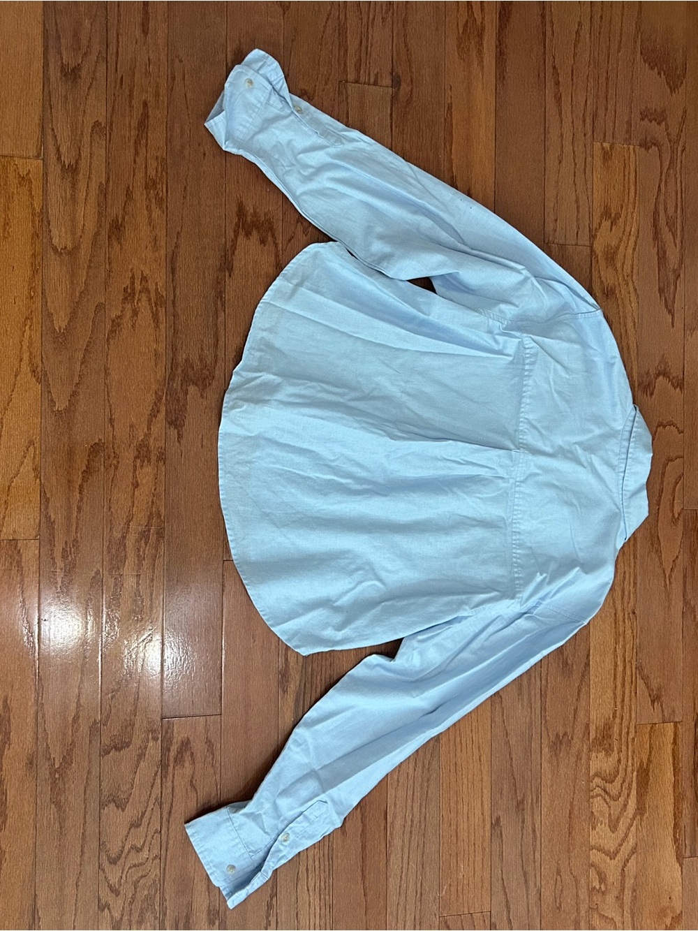 Universal Thread Cropped Button Down Linen Blend Shirt Blue Coastal Office XL - Picture 8 of 8